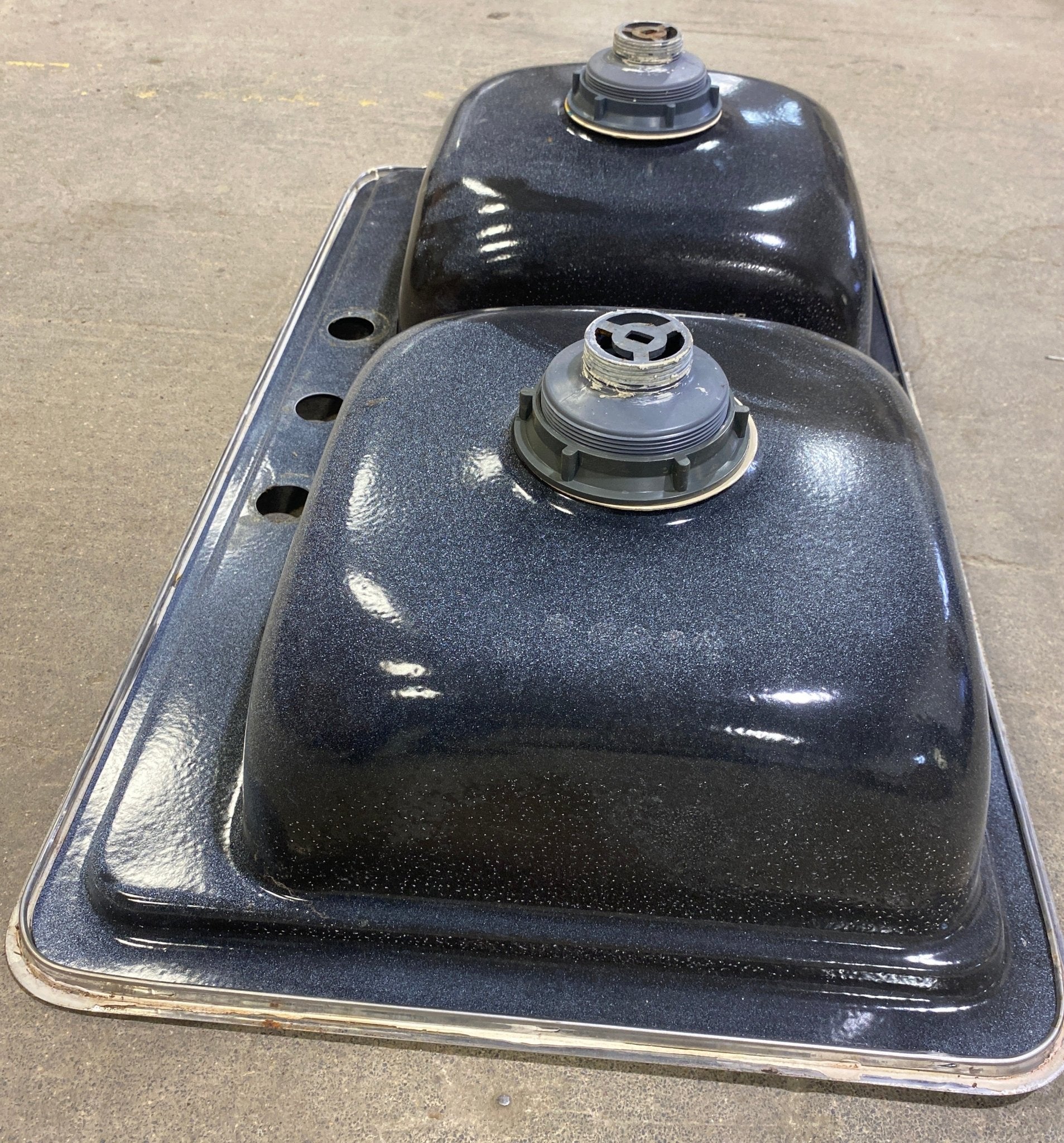 Used RV Double Kitchen Sink 33” W x 19” L - Young Farts RV Parts