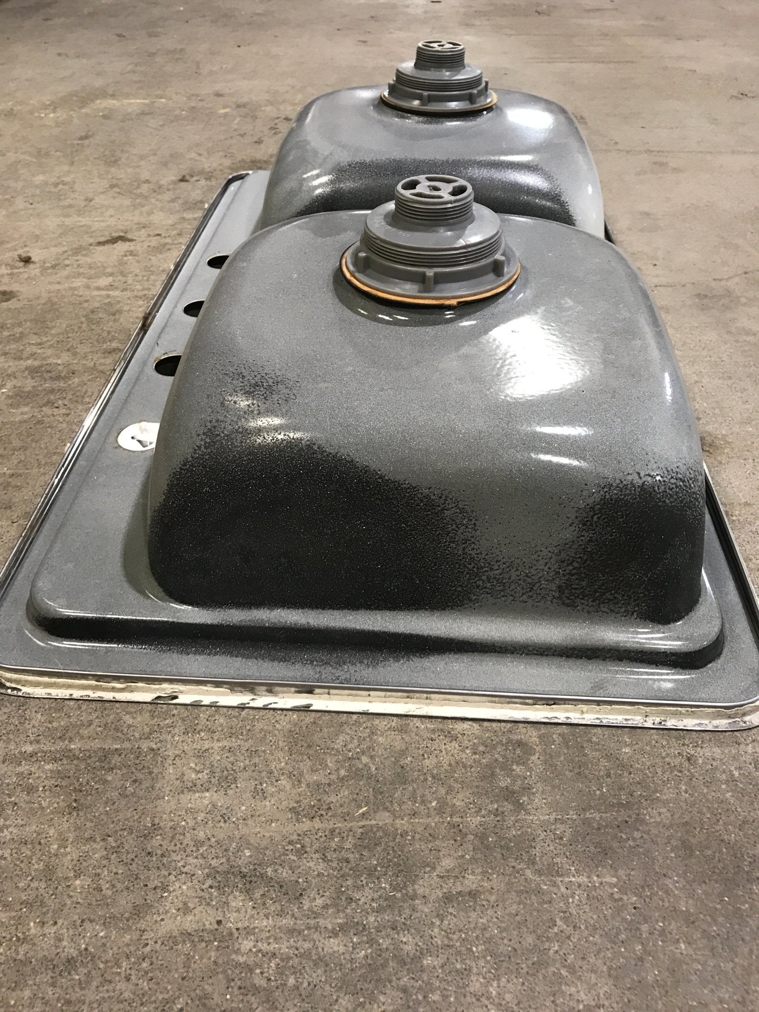 Used RV Double Kitchen Sink 33” W x 19” L - Young Farts RV Parts