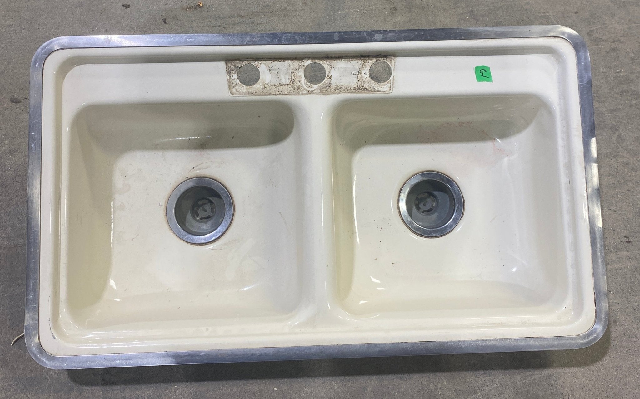 Used RV Double Kitchen Sink 33” W x 19” L - Young Farts RV Parts
