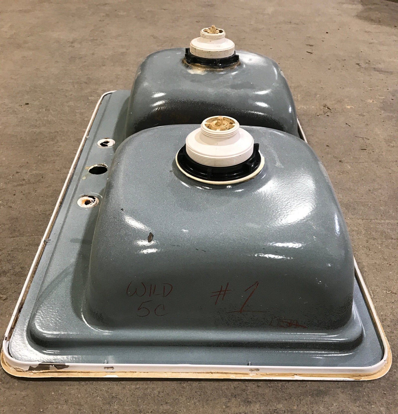 Used RV Double Kitchen Sink 33” W x 19” L - Young Farts RV Parts