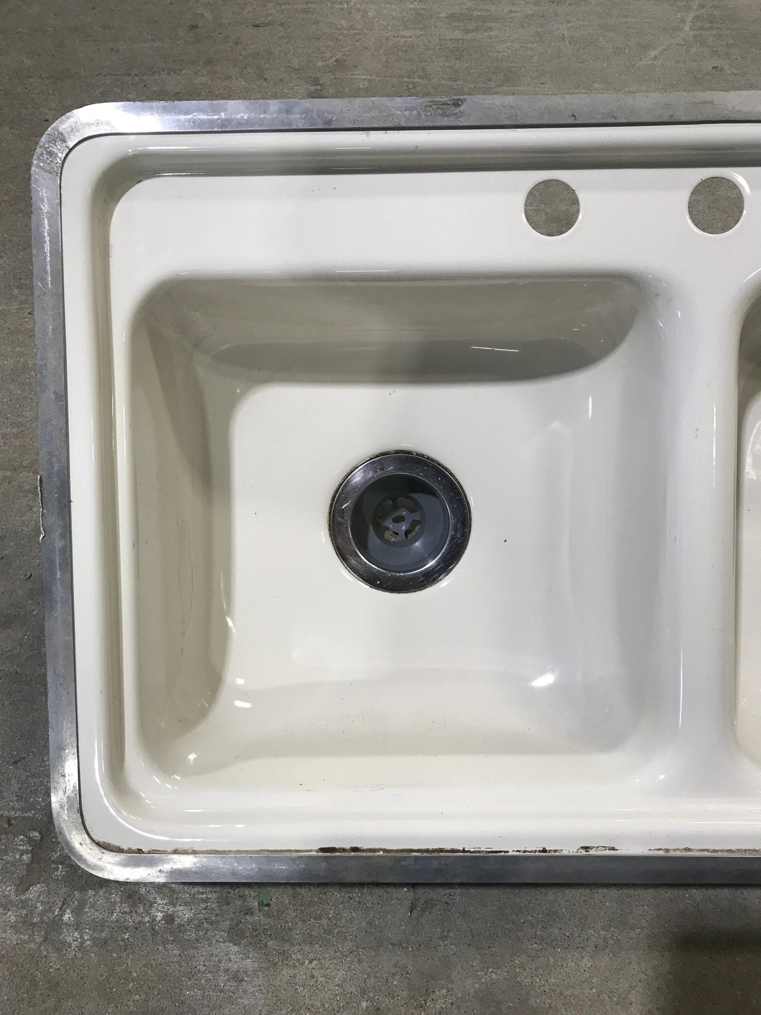 Used RV Double Kitchen Sink 33” W x 19” L - Young Farts RV Parts