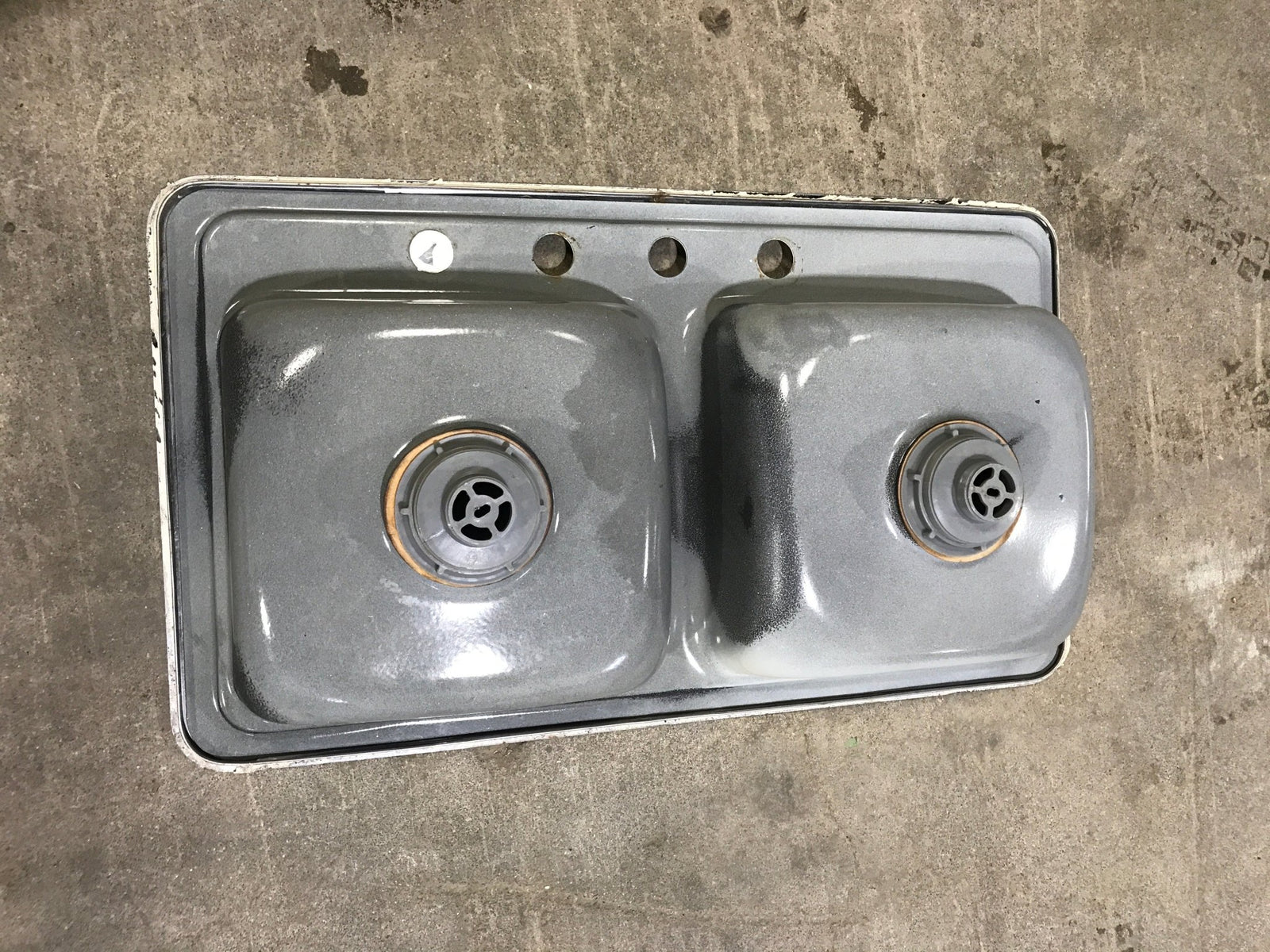 Used RV Double Kitchen Sink 33” W x 19” L - Young Farts RV Parts