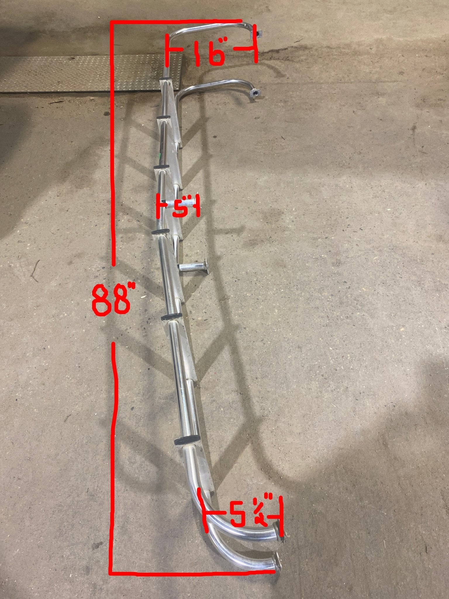 Used RV Exterior Ladder - Aluminum - 88" H x 12 1/2" W - Young Farts RV Parts