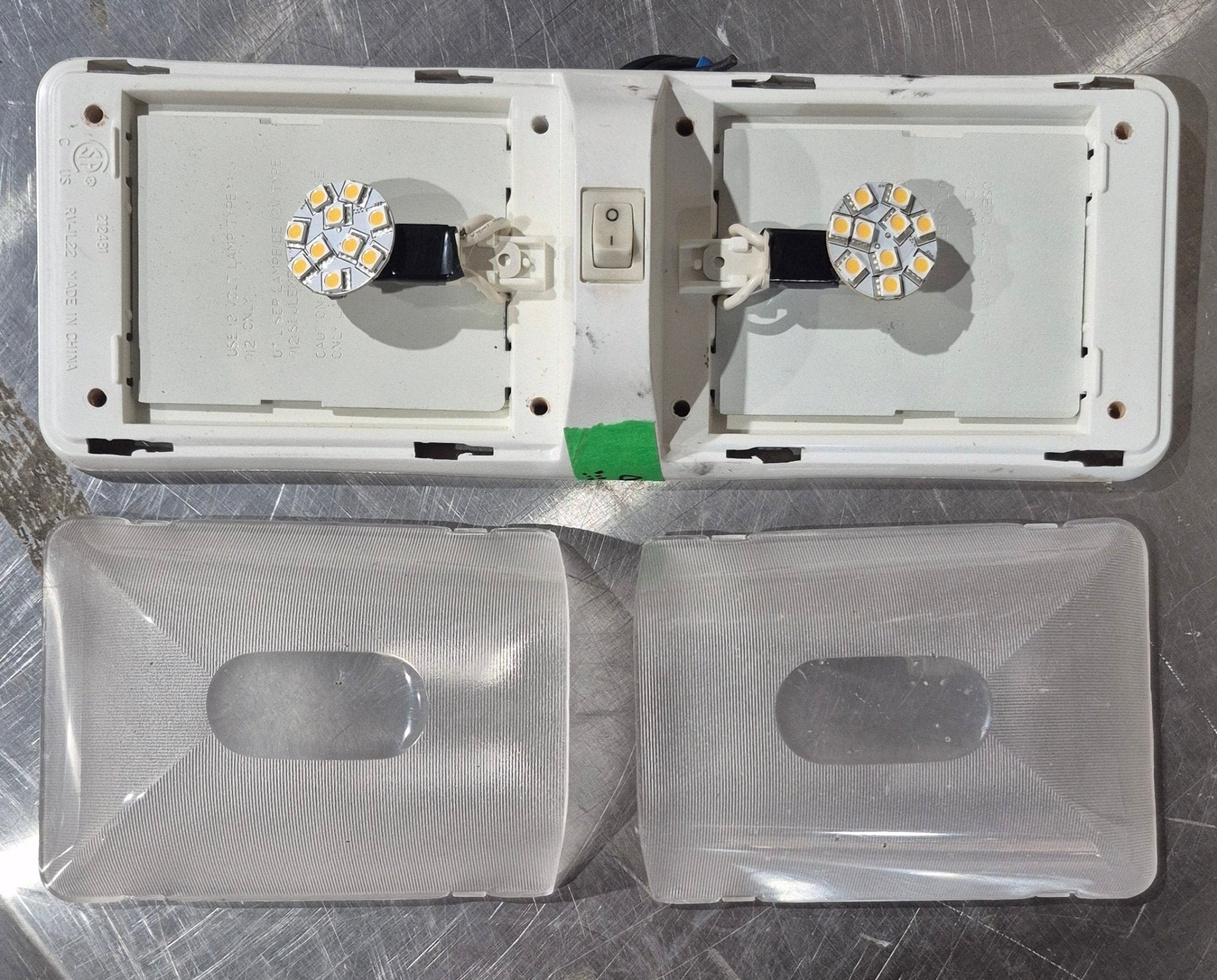 Used RV Interior Light Fixture *DOUBLE* - Young Farts RV Parts