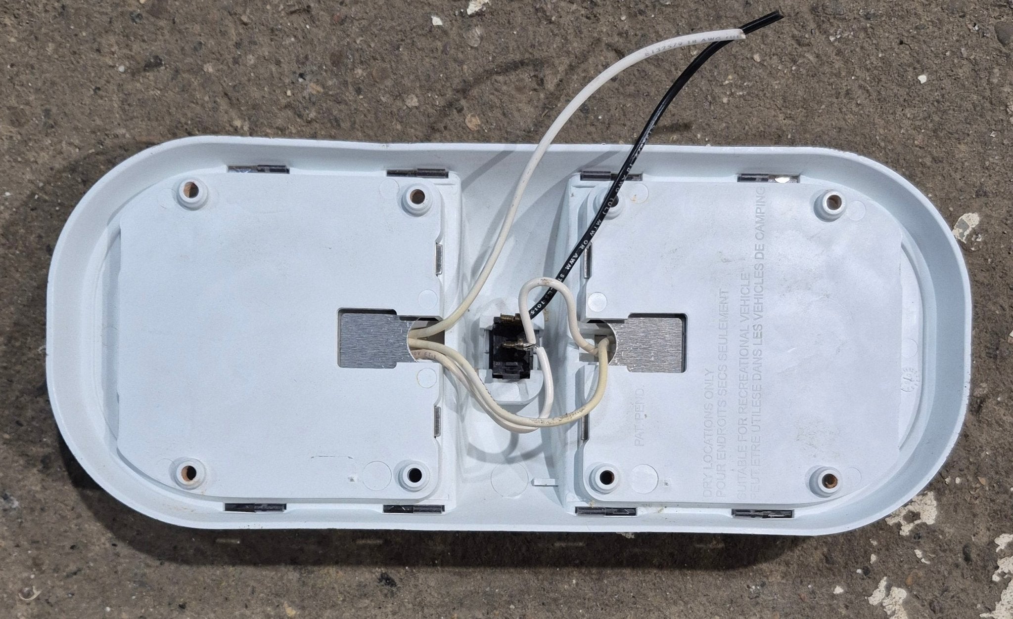 Used RV Interior Light Fixture, Double, Has Switch - Young Farts RV Parts