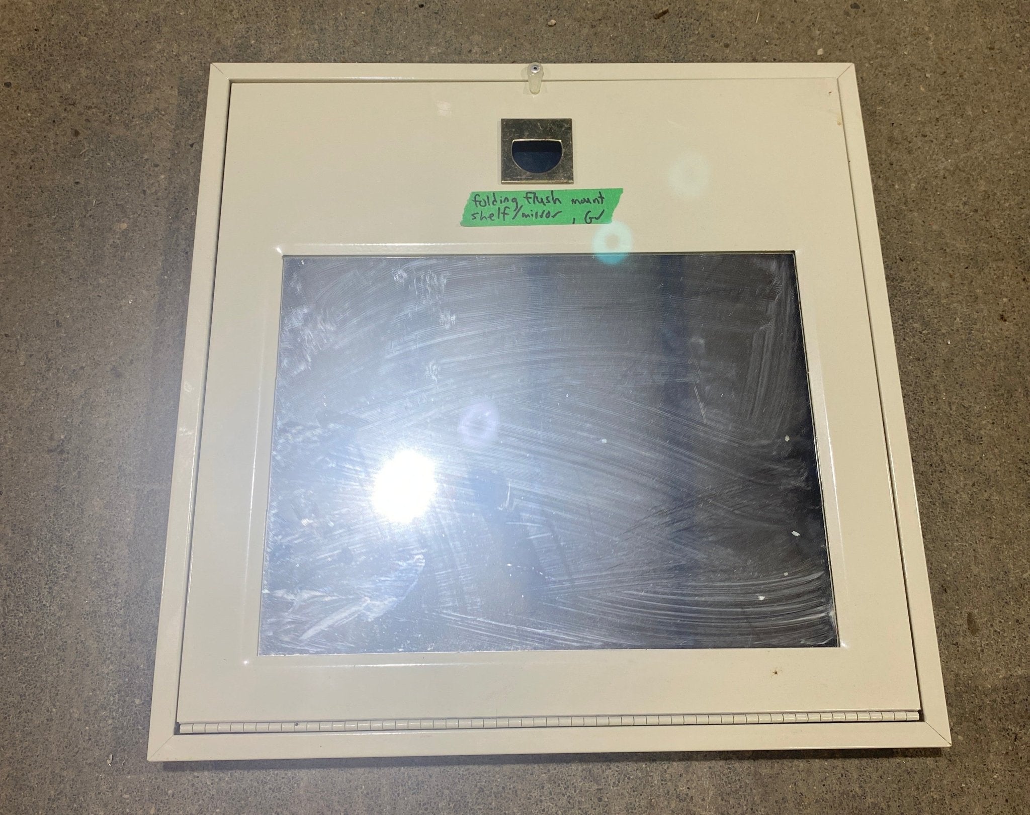 Used RV Mirror & Fold Down Table Top/ Tray 16" W x 16" H - Young Farts RV Parts