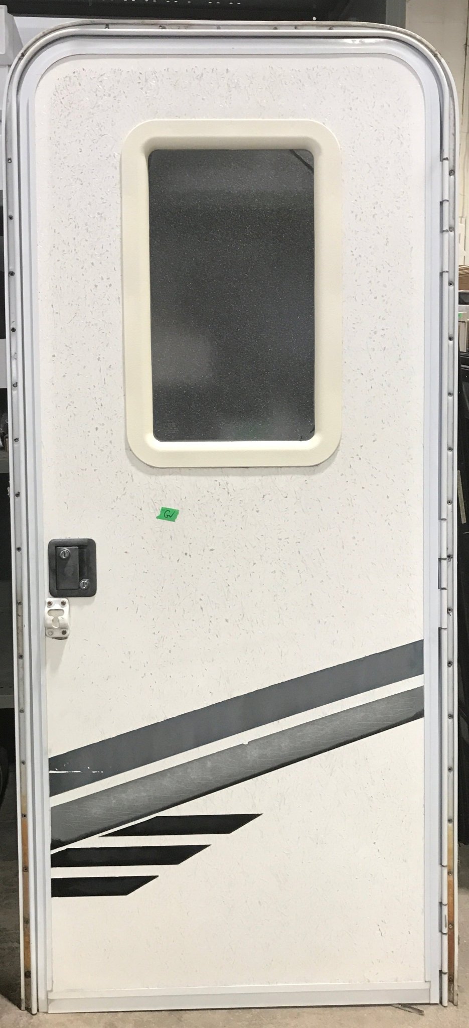 Used RV Radius Corner Entry Door 29 1/2" W x 70" H - Young Farts RV Parts