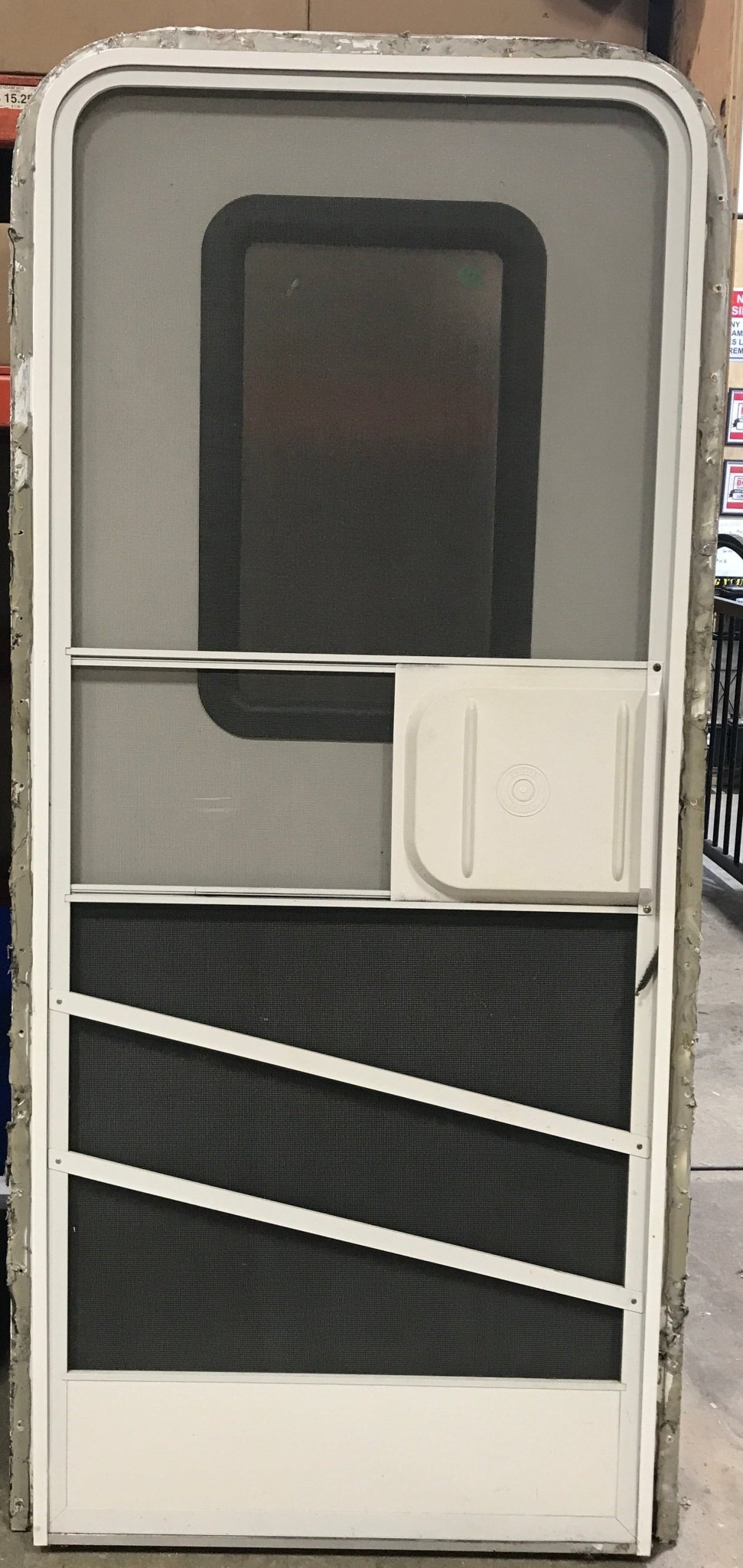 Used RV Radius Corner Entry Door 30" W x 70" H - Young Farts RV Parts