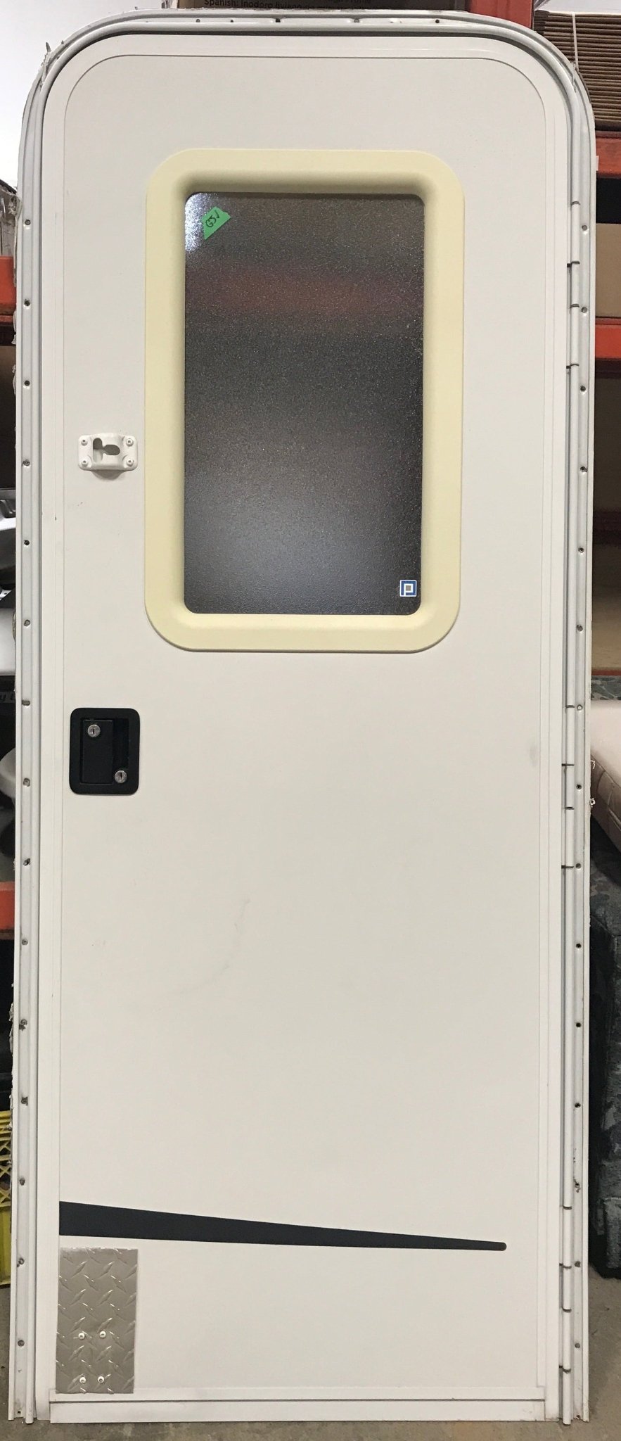 Used RV Radius Entry Door 25 1/2" W x 68 1/2" H - Young Farts RV Parts