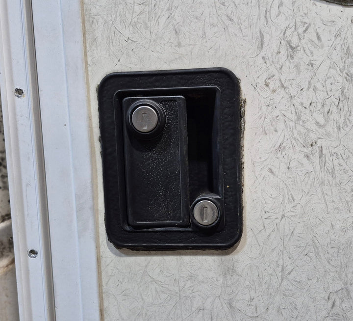 Used RV Radius Entry Door 25 3/4" W x 67 3/4" H - Young Farts RV Parts