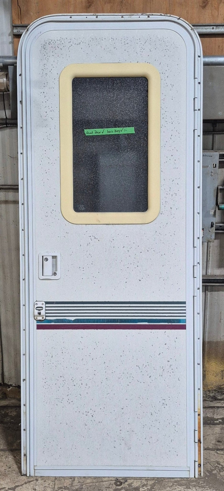 Used RV Radius Entry Door 25 7/8" W x 70" H - Young Farts RV Parts