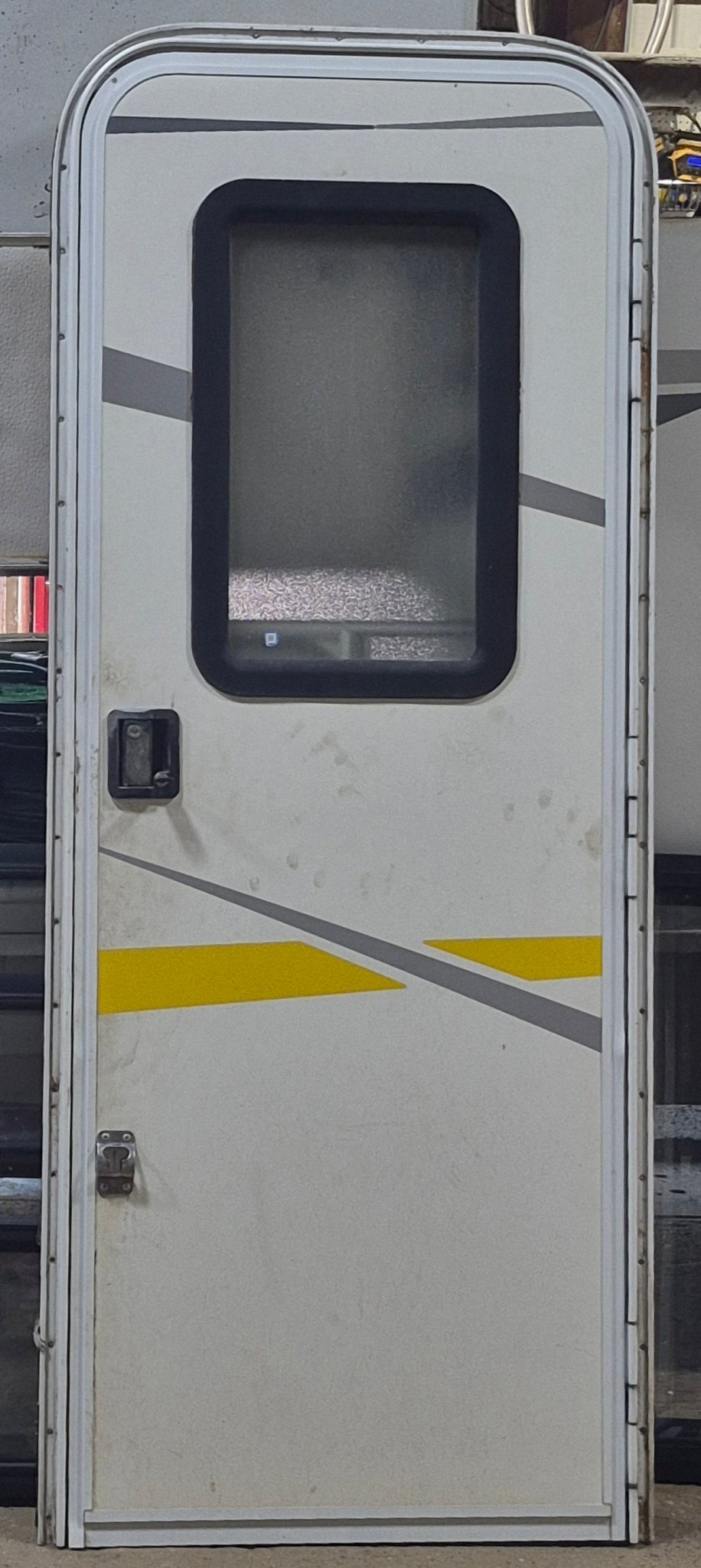 Used RV Radius Entry Door 26" W x 70 1/8" H - Young Farts RV Parts