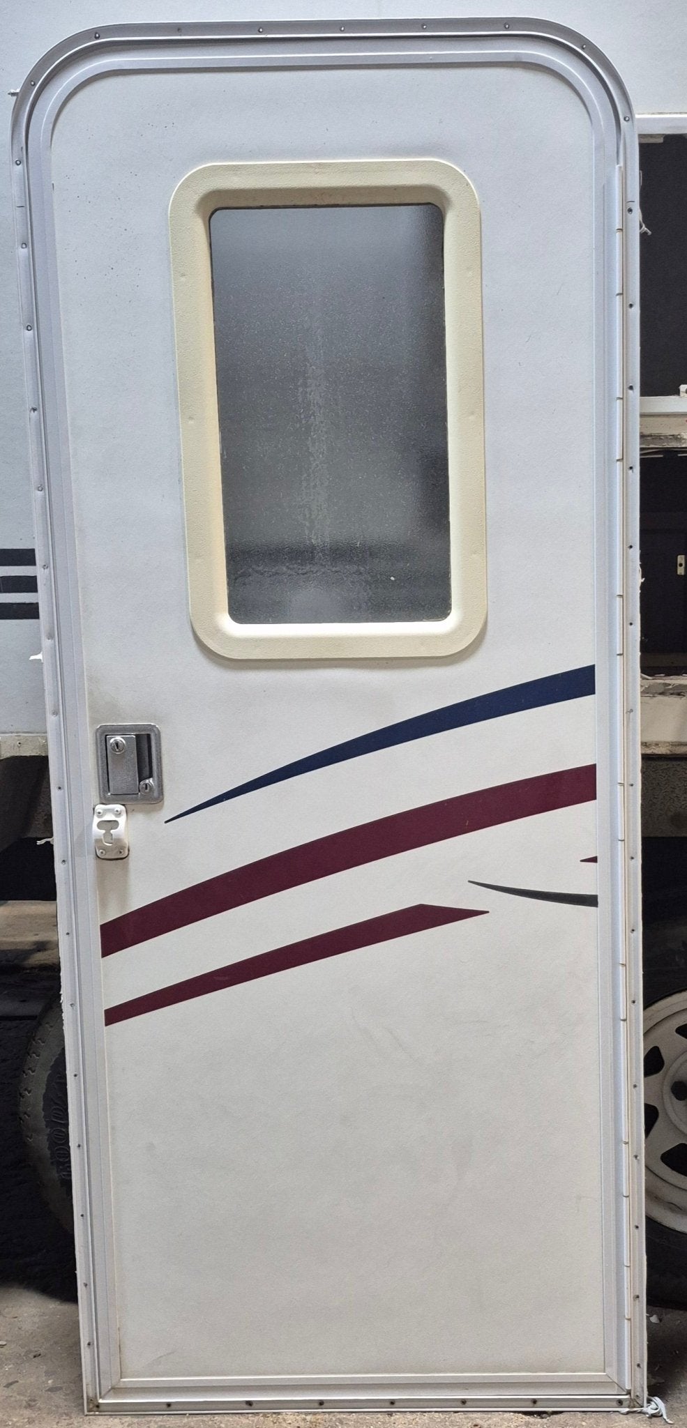 Used RV Radius Entry Door 29 3/4" W x 71 3/4" H - Young Farts RV Parts