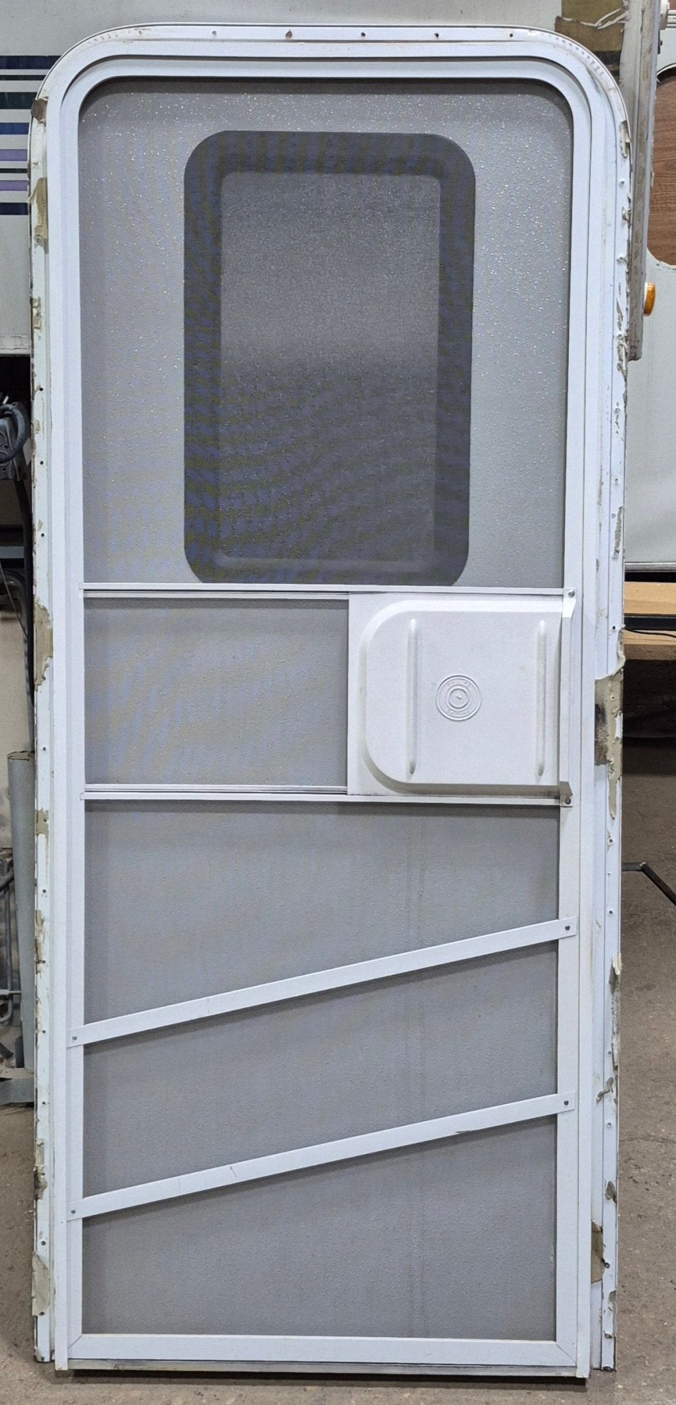 Used RV Radius Entry Door 29 5/8" W x 72" H - Young Farts RV Parts