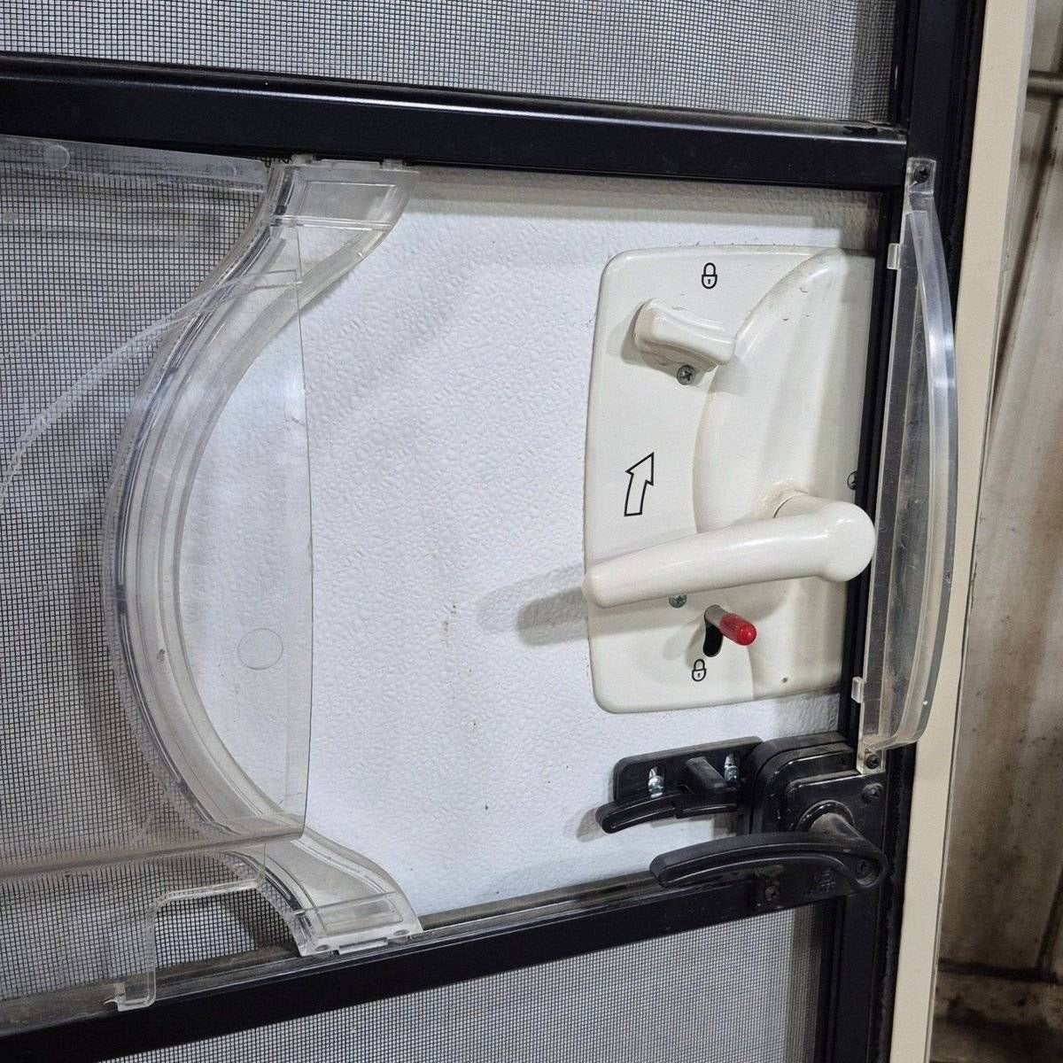 Used RV Radius Entry Door - 75 1/2" X 24" - Young Farts RV Parts