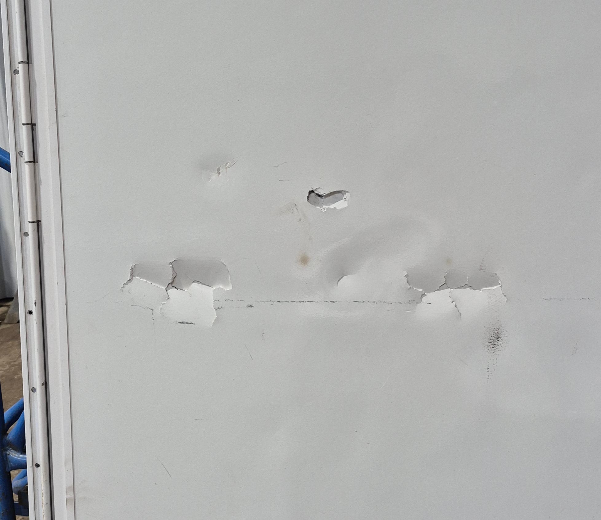 Used RV Radius Toy Hauler Garage Door 35 1/2" x 72" - Young Farts RV Parts