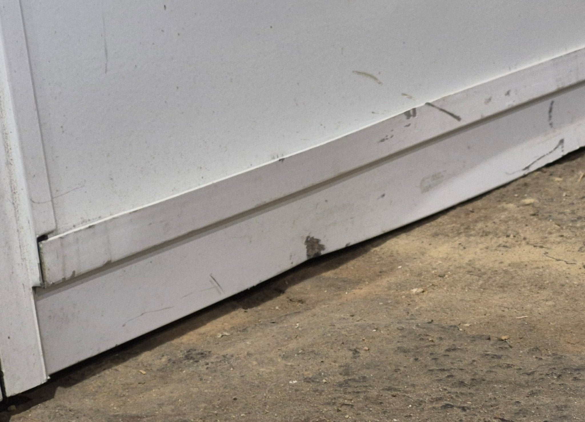 Used RV Radius Toy Hauler Garage Door 35 1/2" x 72" - Young Farts RV Parts