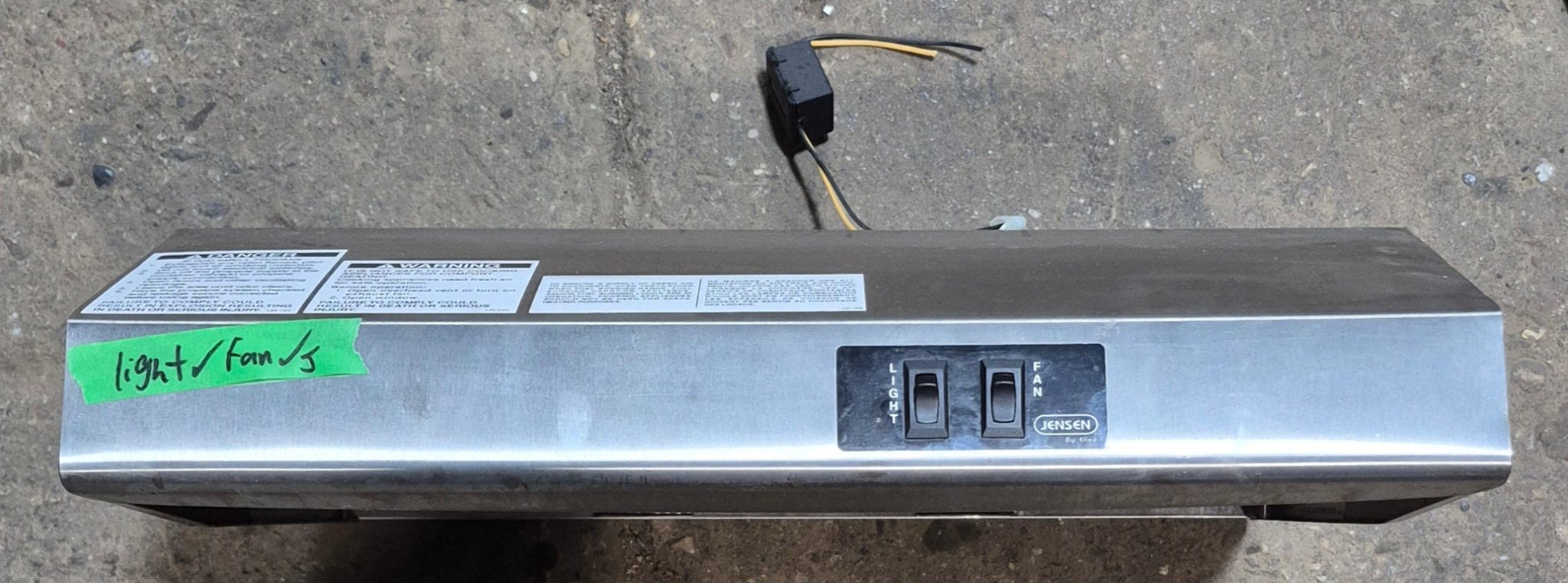 Used RV Range Hood Fan - Jensen Model R 0724500 - C (169500) - Young Farts RV Parts