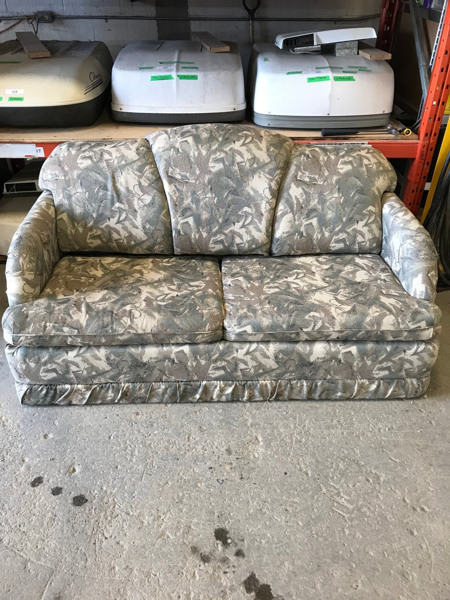 Used RV Sofa with Hide - a - bed 66” x 88” - Young Farts RV Parts