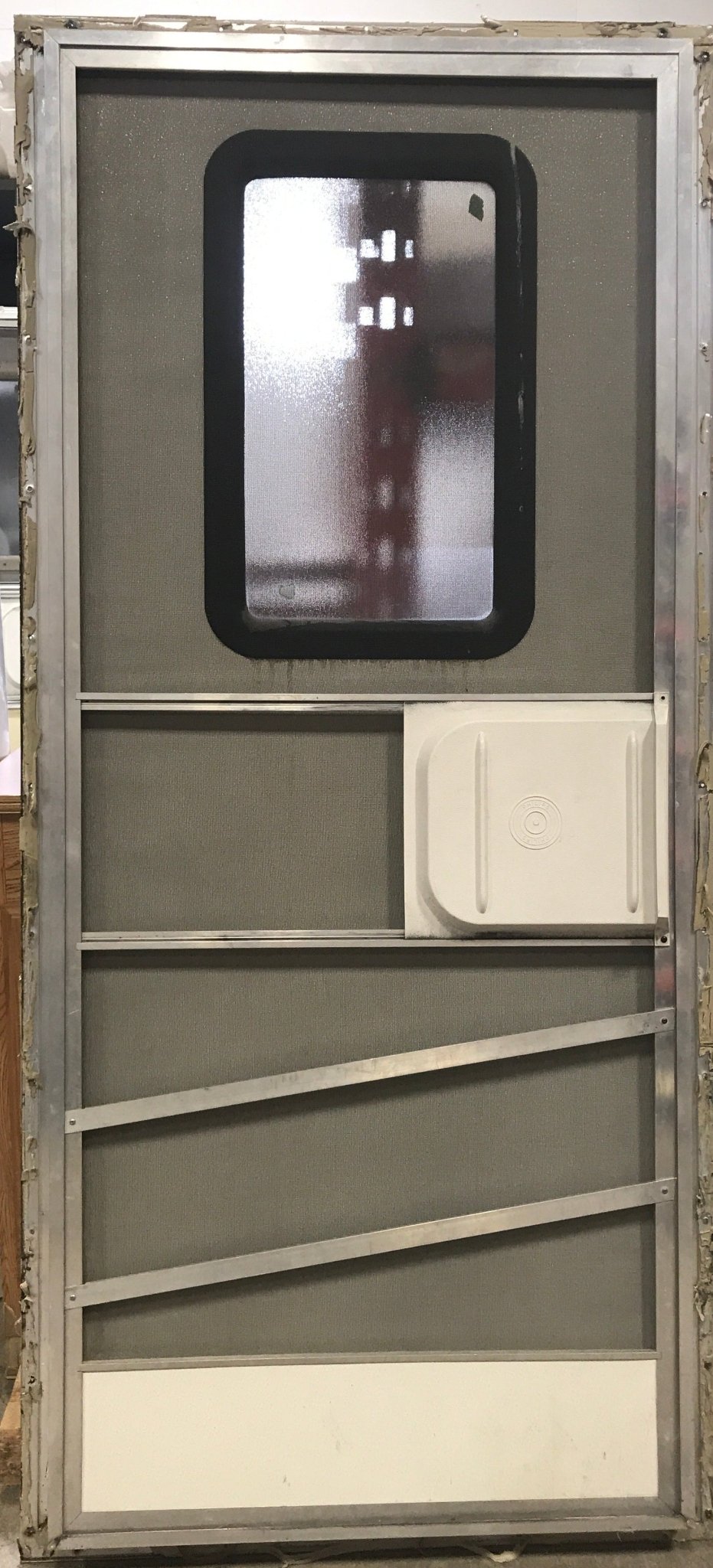 Used RV Square Corner Entry Door 29 1/2" W x 69 1/2" H - Young Farts RV Parts