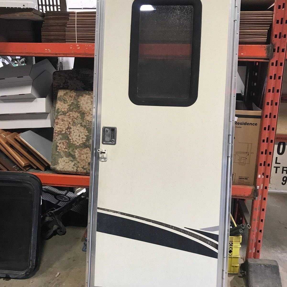 Used RV Square Corner Entry Door - 73 7/8 X 29 1/2 X 2 1/4 - Young Farts RV Parts