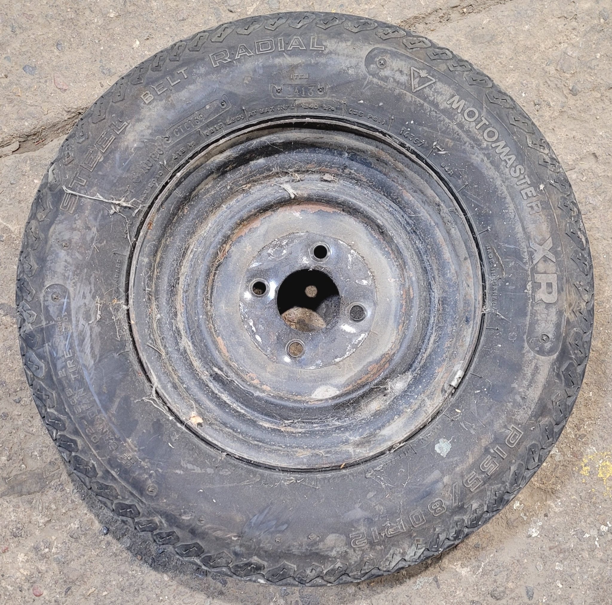 Used RV Tire & Rim 12" 4 bolt - Young Farts RV Parts