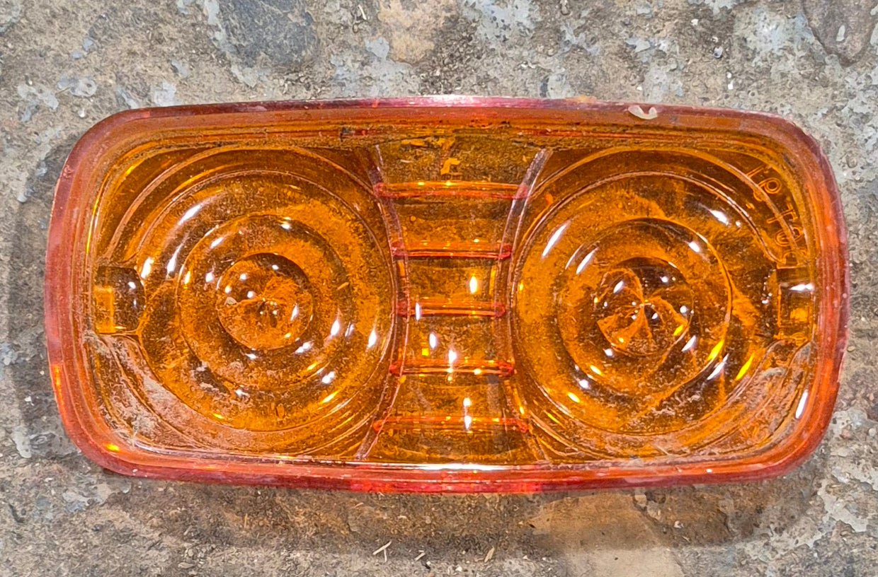 Used SAE P2 DOT 91 Replacement Lens for Marker Light - Amber - Young Farts RV Parts