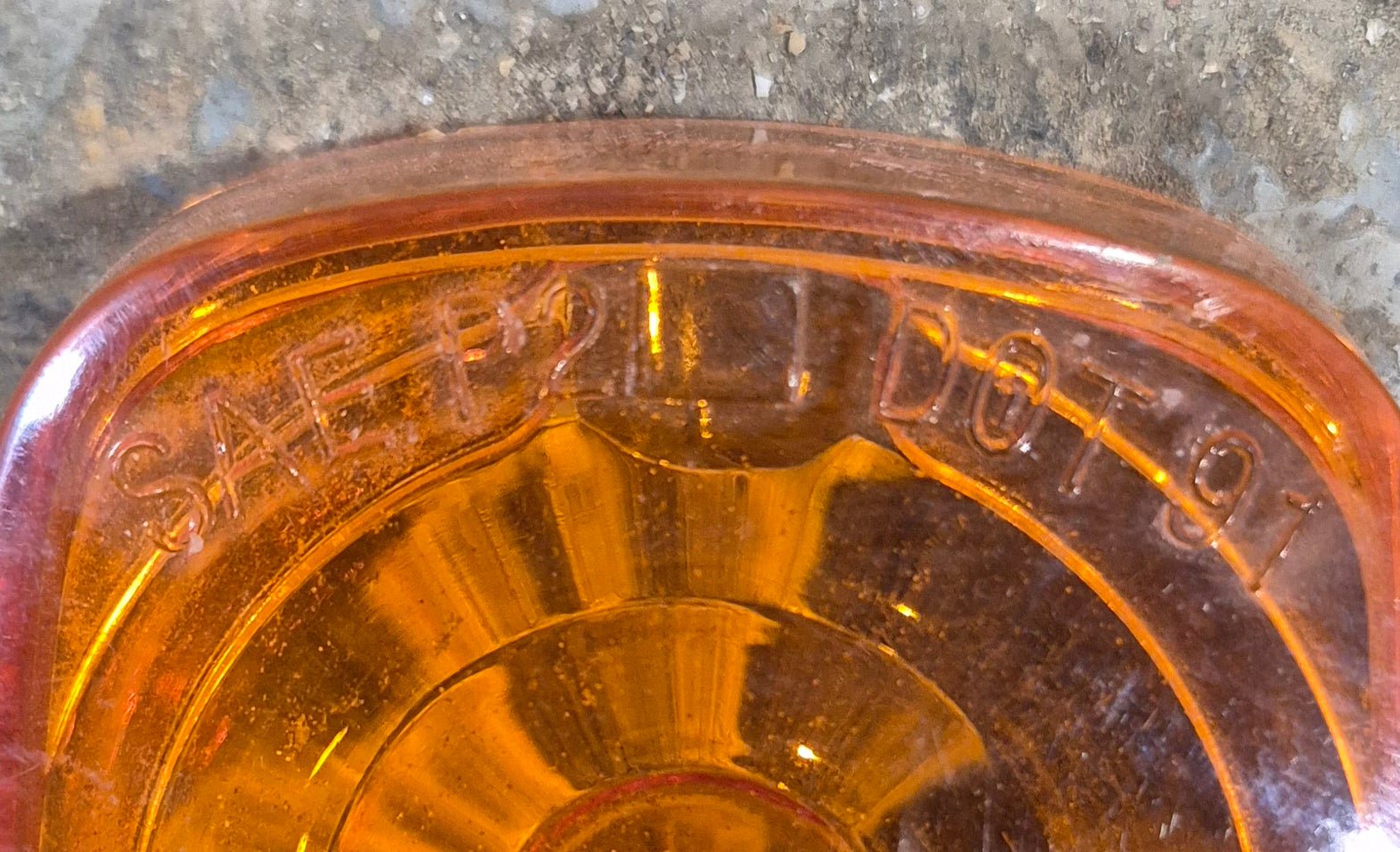 Used SAE P2 DOT 91 Replacement Lens for Marker Light - Amber - Young Farts RV Parts