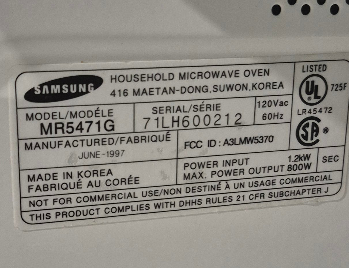 Used Samsung RV Microwave 20 1/2