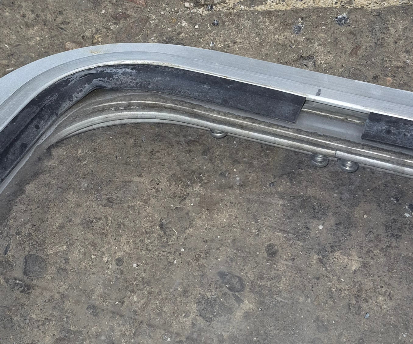 Used Silver Entry Door Window : 23 1/4" x 13 1/4" - Young Farts RV Parts