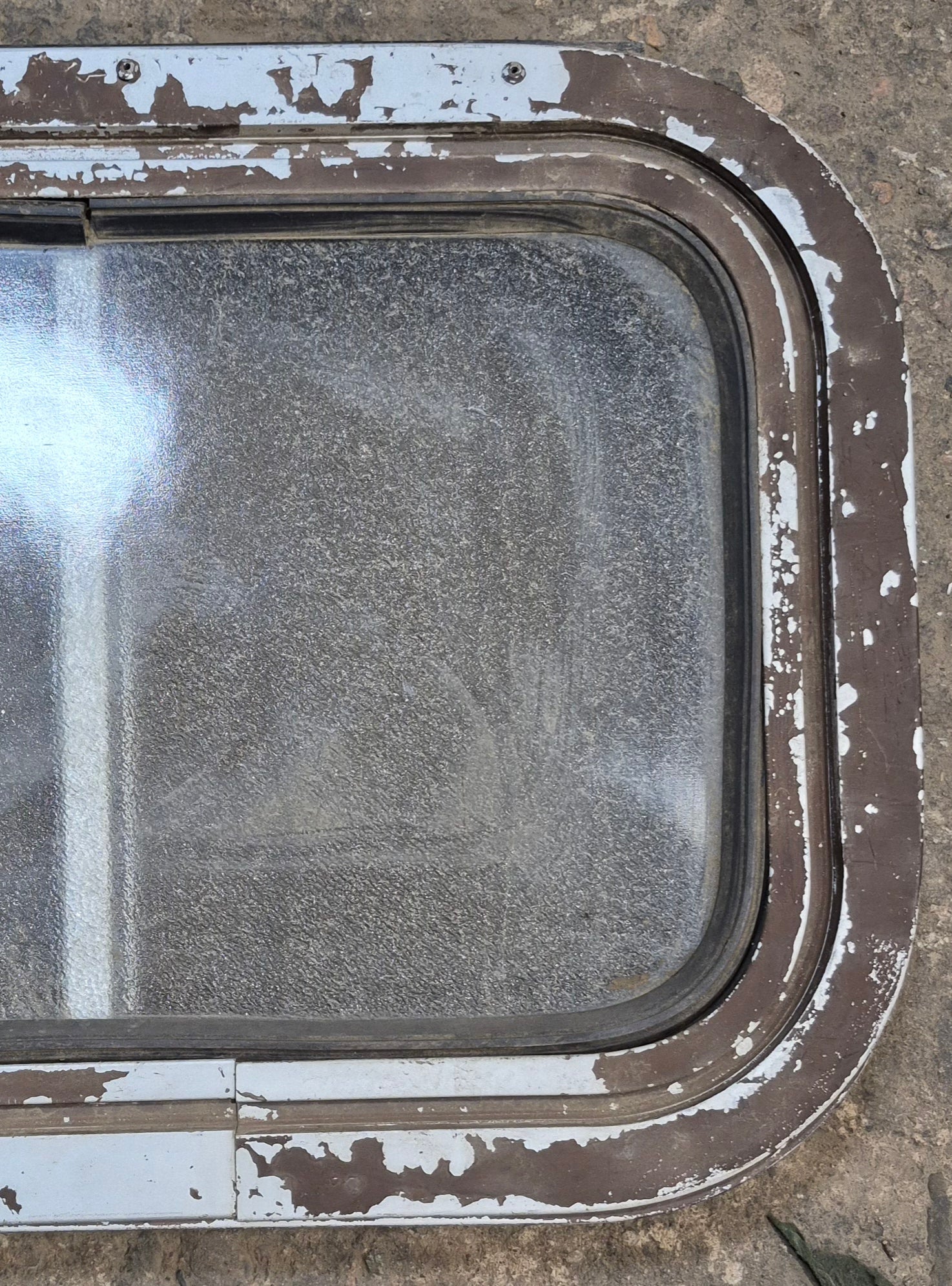 Used Silver - ish Radius Opening Window : 16 1/2 x 11 1/4