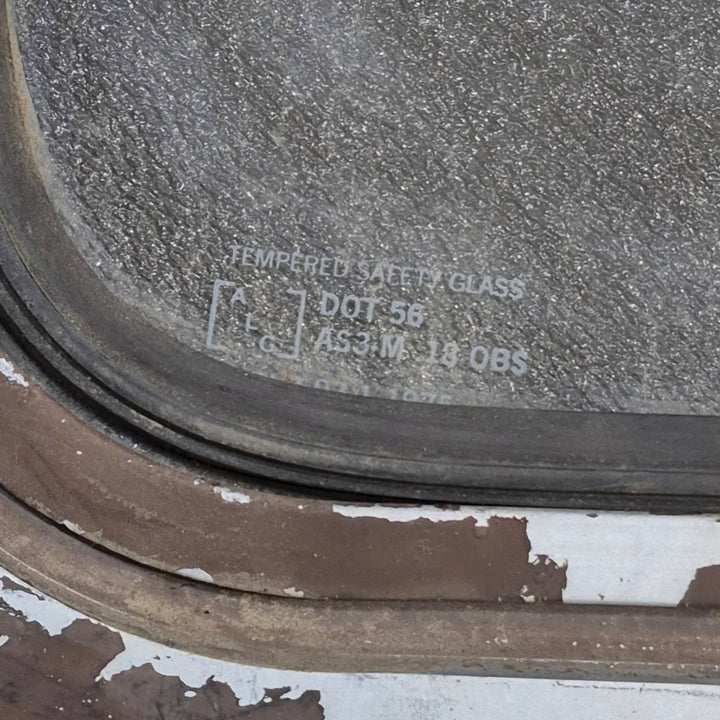 Used Silver - ish Radius Opening Window : 16 1/2 x 11 1/4" x 2" D - Young Farts RV Parts