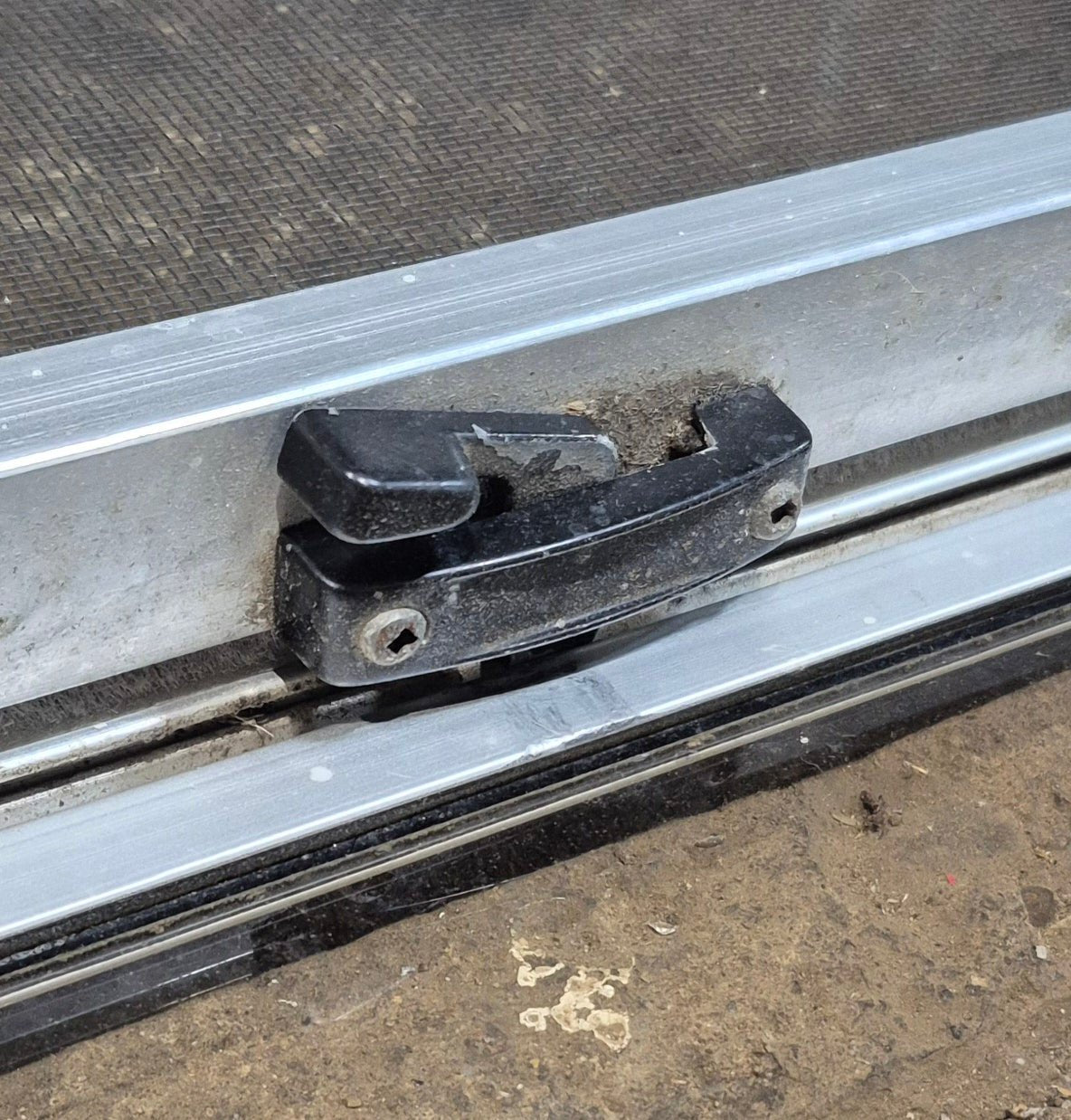 Used Silver Radius Opening Window : 16" W x 27 1/2" H x 1 3/4" D - Young Farts RV Parts