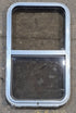 Used Silver Radius Opening Window : 16" W x 27 1/2" H x 1 3/4" D - Young Farts RV Parts