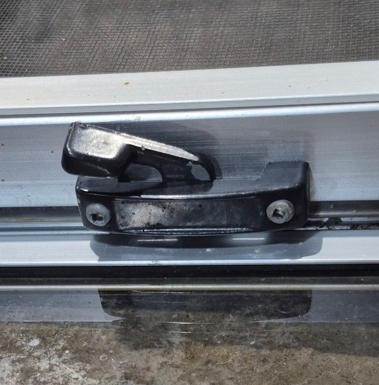 Used Silver Radius Opening Window : 26 1/2" W x 8 1/2" H x 1 3/4" D - Young Farts RV Parts