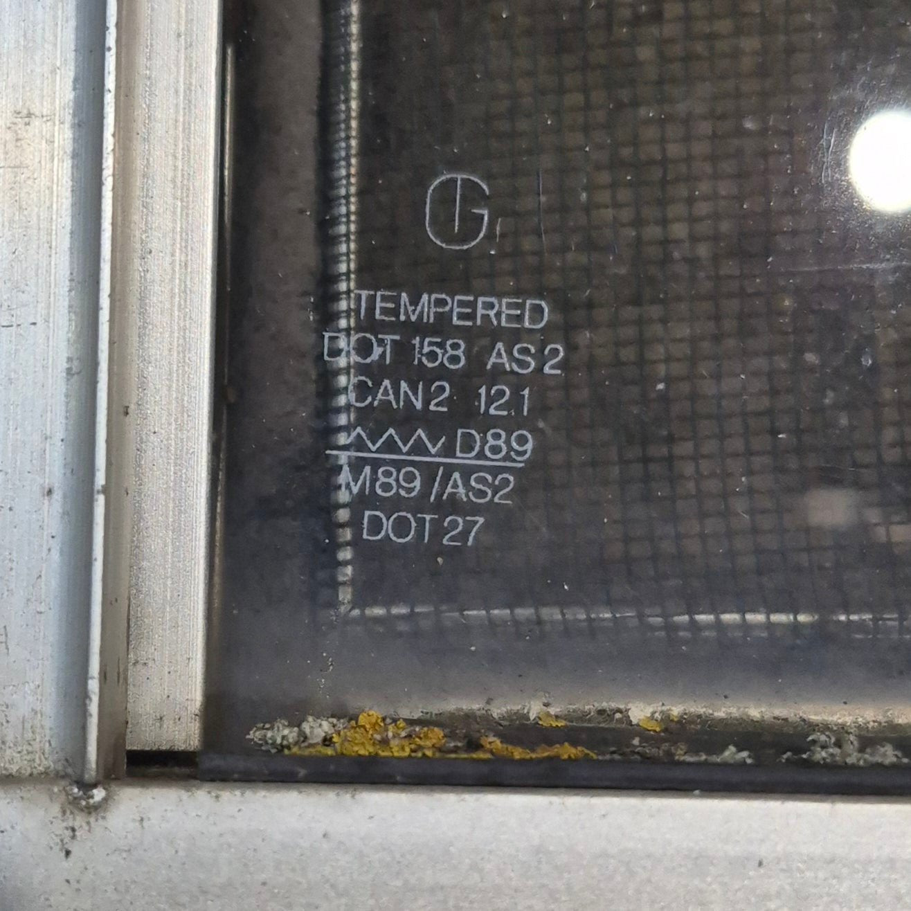 Used Silver Radius Opening Window : 26 1/2" W x 8 1/2" H x 1 3/4" D - Young Farts RV Parts