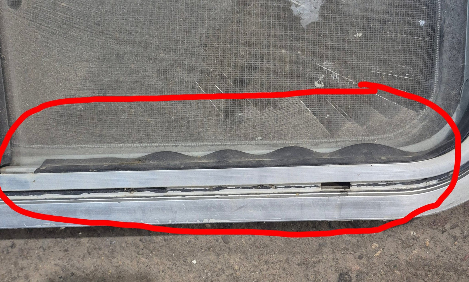 Used Silver Radius Opening Window : 29 1/4 X 14 1/4 X 2