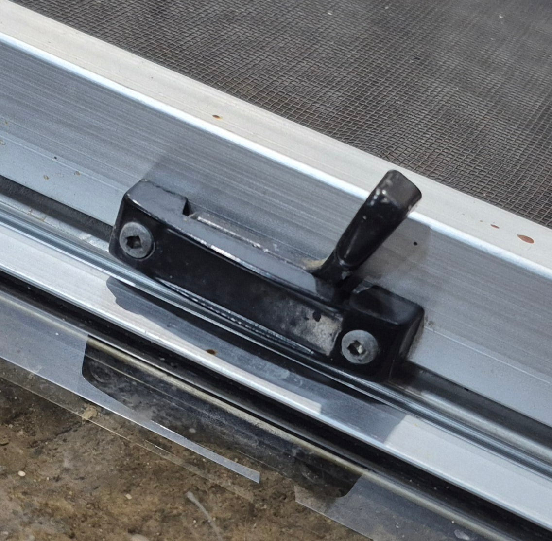 Used Silver Radius Opening Window : 30" W x 11 1/2" H x 1 3/4" D - Young Farts RV Parts