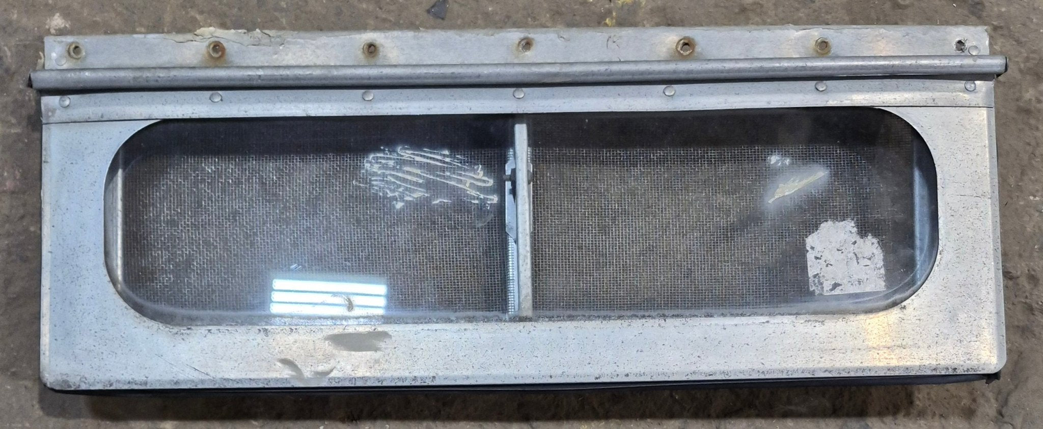 Used Silver Square Opening Window: 18" W x 6" H x 3/4" D - Young Farts RV Parts