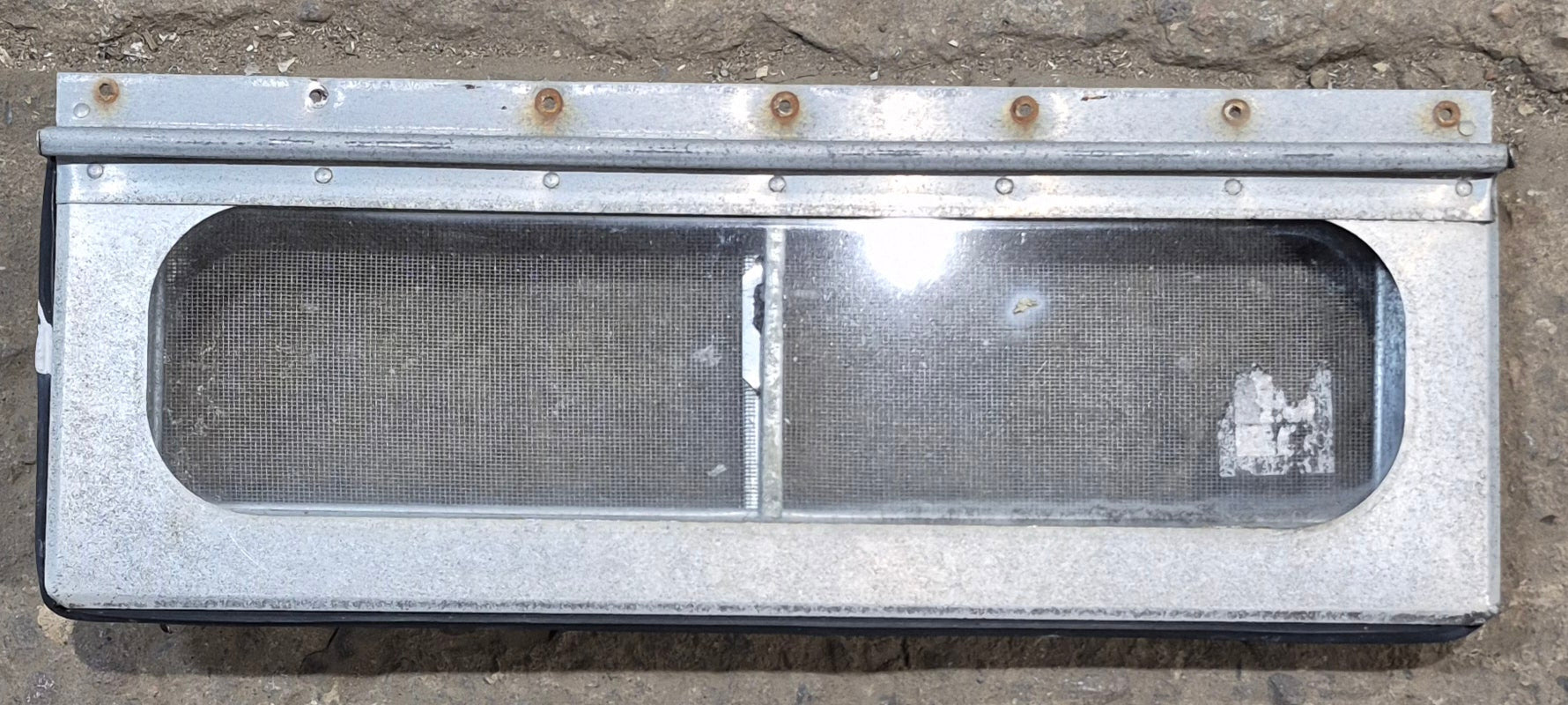 Used Silver Square Opening Window: 18" W x 6" H x 3/4" D - Young Farts RV Parts