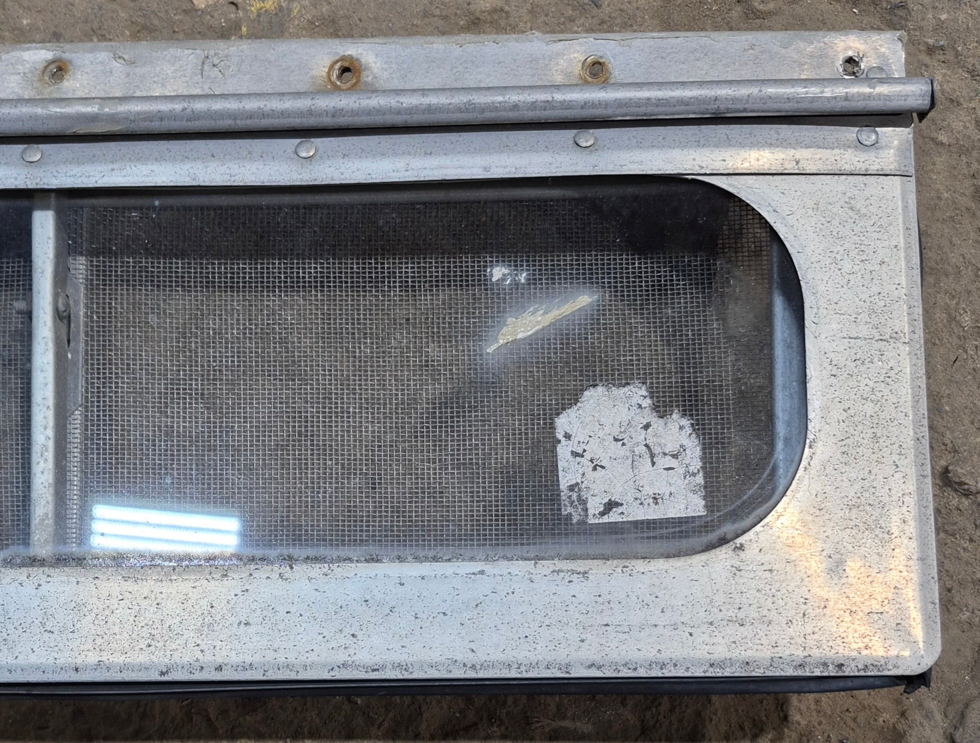 Used Silver Square Opening Window: 18" W x 6" H x 3/4" D - Young Farts RV Parts