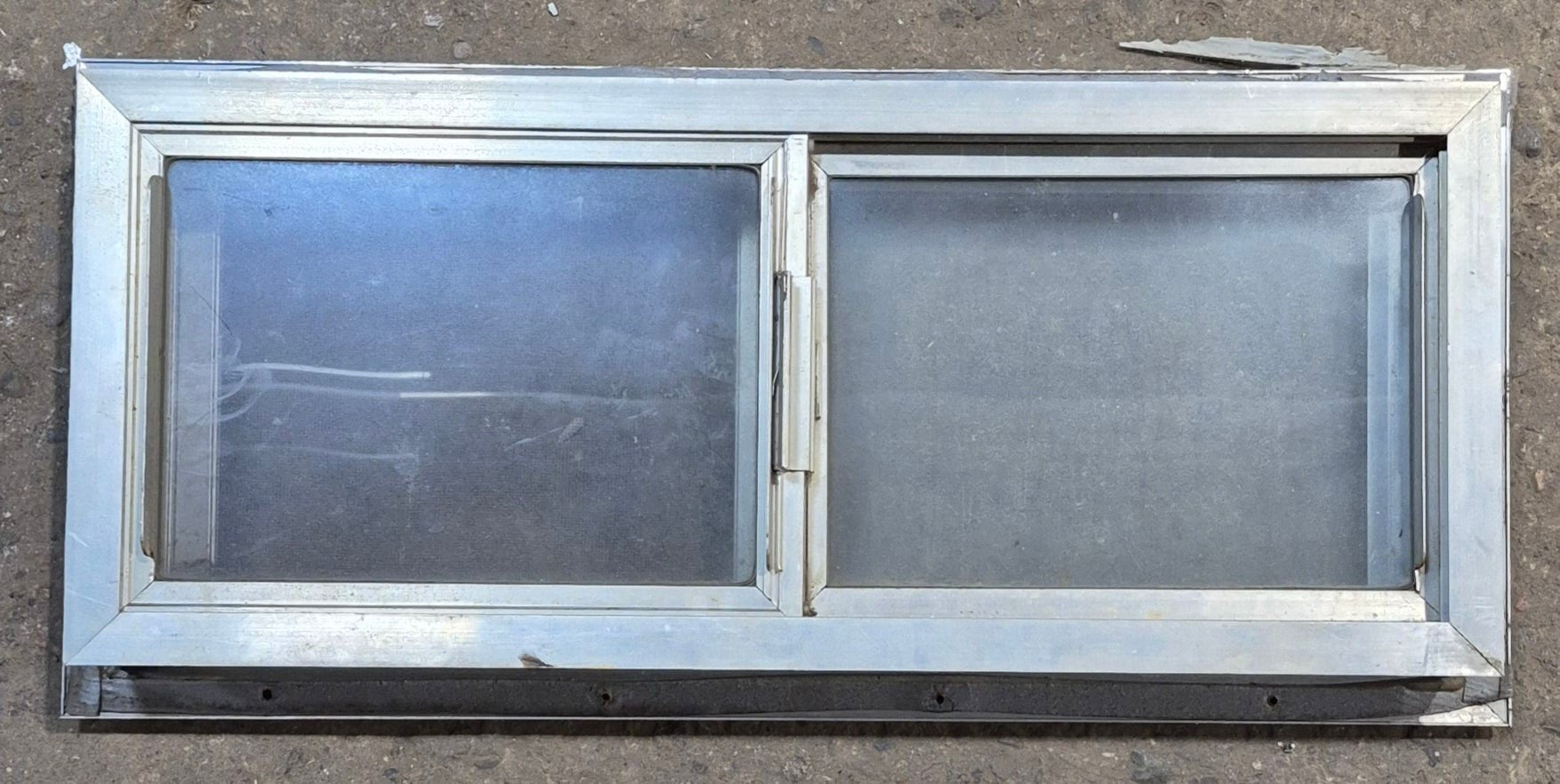 Used Silver Square Opening Window: 24" W x 10" H x 2 1/2" D - Young Farts RV Parts