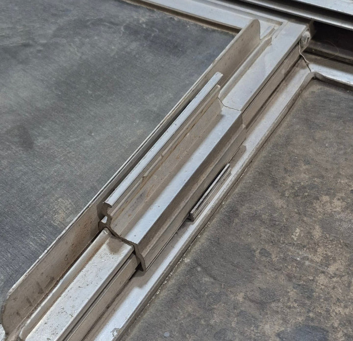 Used Silver Square Opening Window: 24" W x 10" H x 7/8" D - Young Farts RV Parts