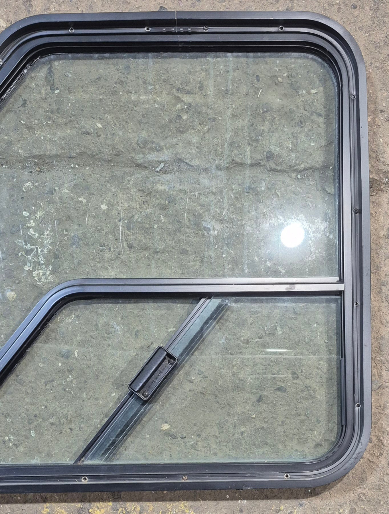 Used Slanted Black Radius Opening Window : 36 1/4