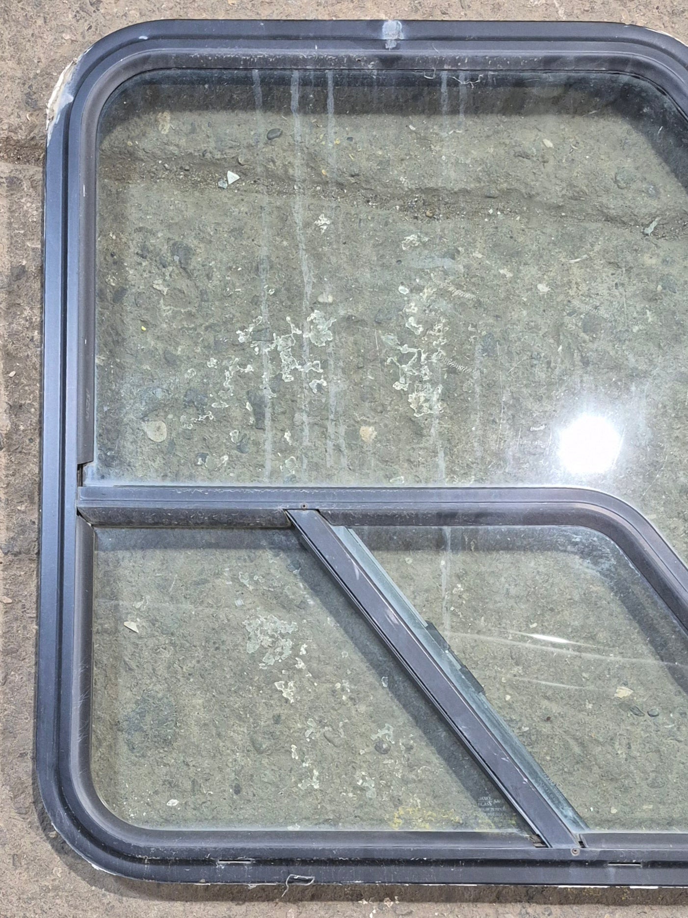 Used Slanted Black Radius Opening Window : 36 1/4