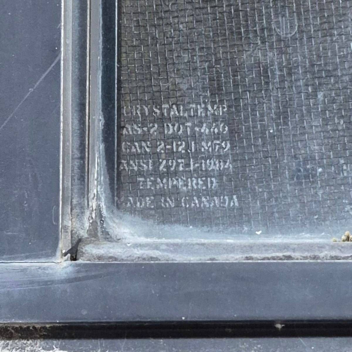 Used Slanted Black Radius Opening Window - 41 1/4" X 17 3/4" X 2" - Young Farts RV Parts