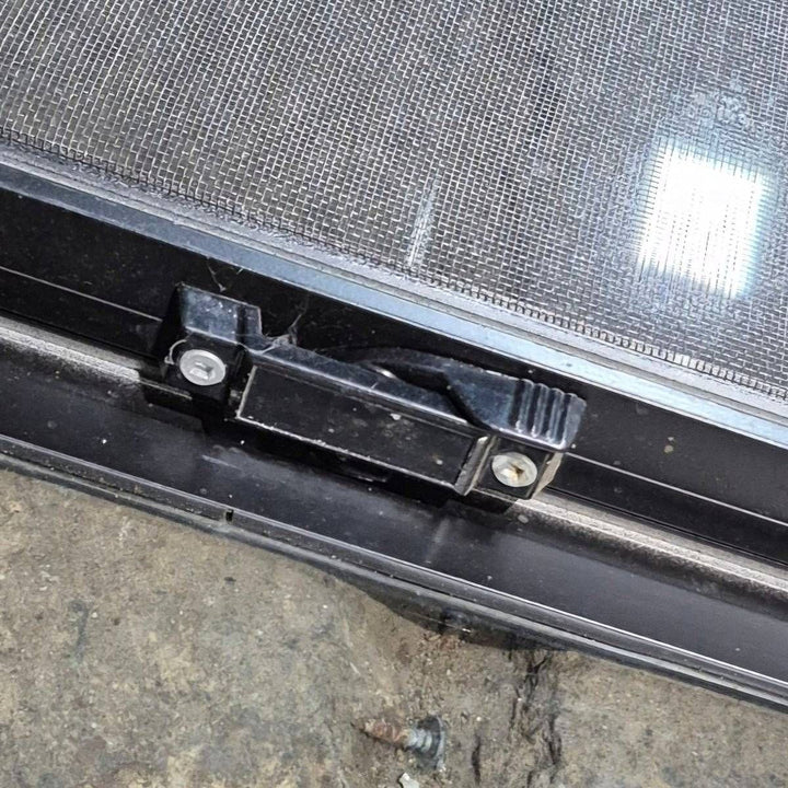 Used Slanted Black Radius Opening Window - 41.75" X 17 1/2" X 1.875" - Young Farts RV Parts