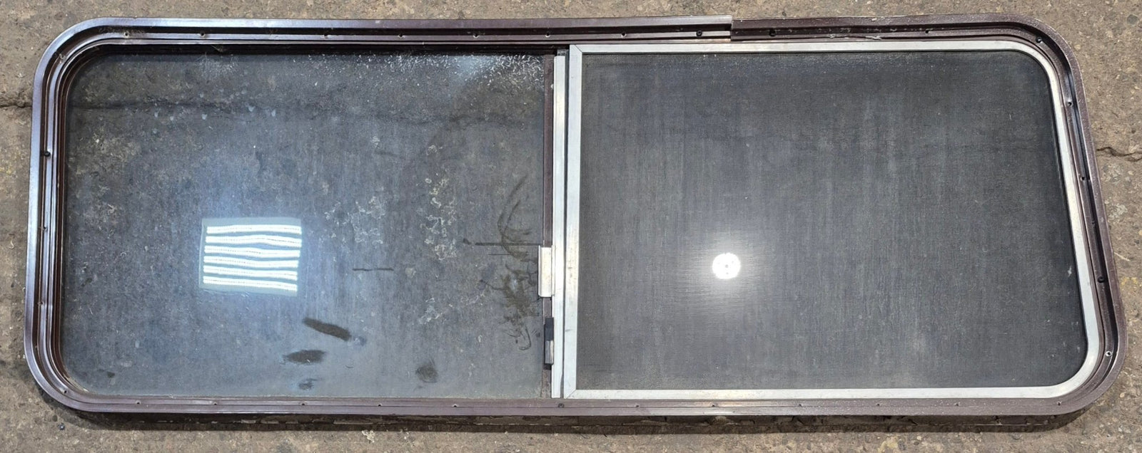 Used Slanted Brown Radius Opening Window : 55 1/2