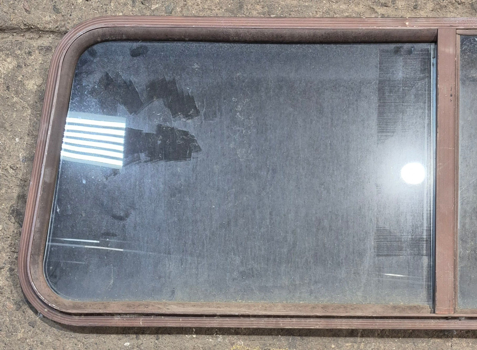Used Slanted Brown Radius Opening Window : 55 1/2