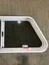 Used Slanted White Radius Emergency Opening Window : 42" W x 17 1/2" H x 2" D - Young Farts RV Parts
